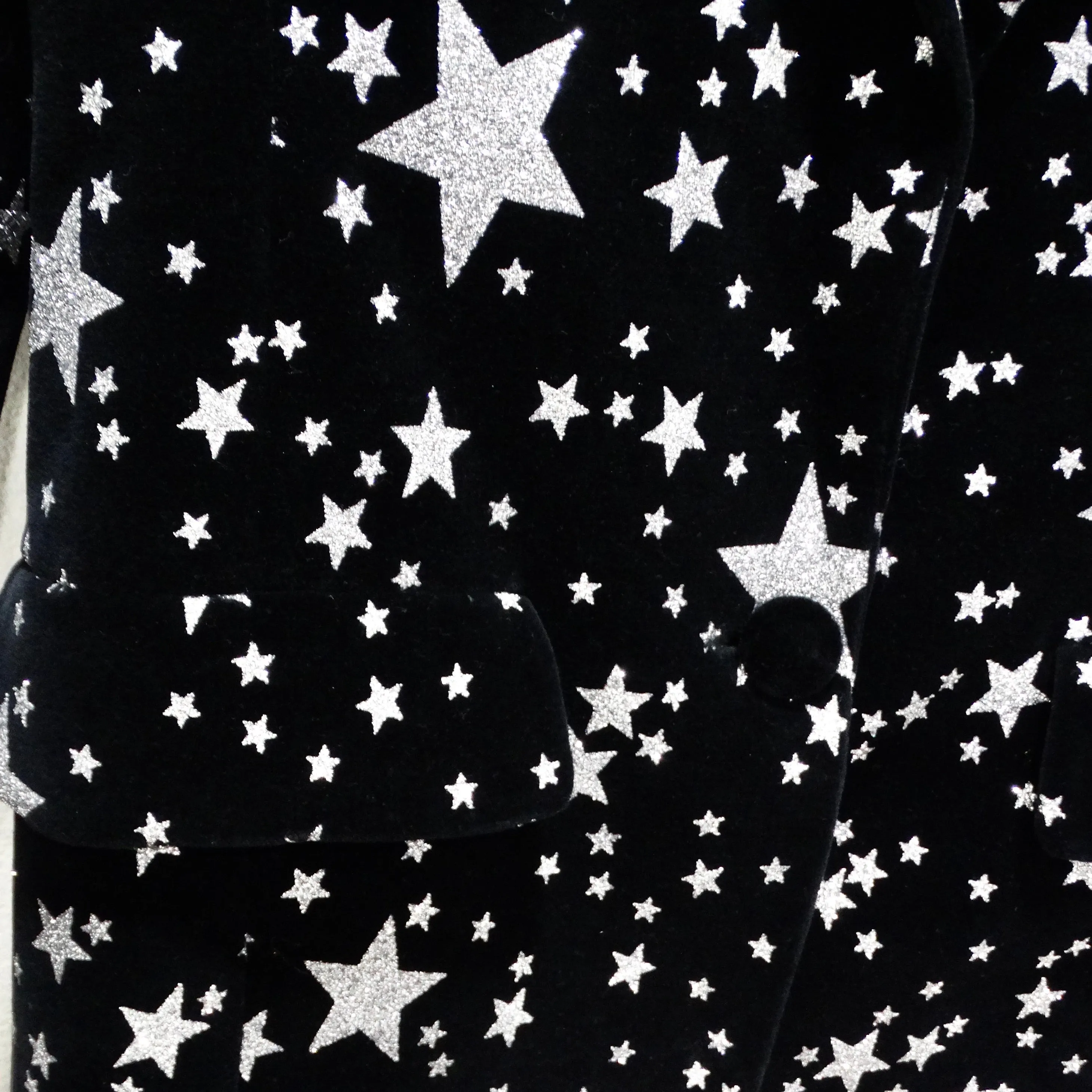 Balmain Pre Fall 2021 Wide Shoulder Star Print Blazer