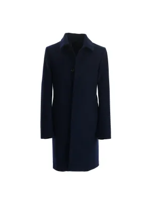 Blue Storm System Loro Piana Wool Waterproof Overcoat - Luigi Bianchi Mantova