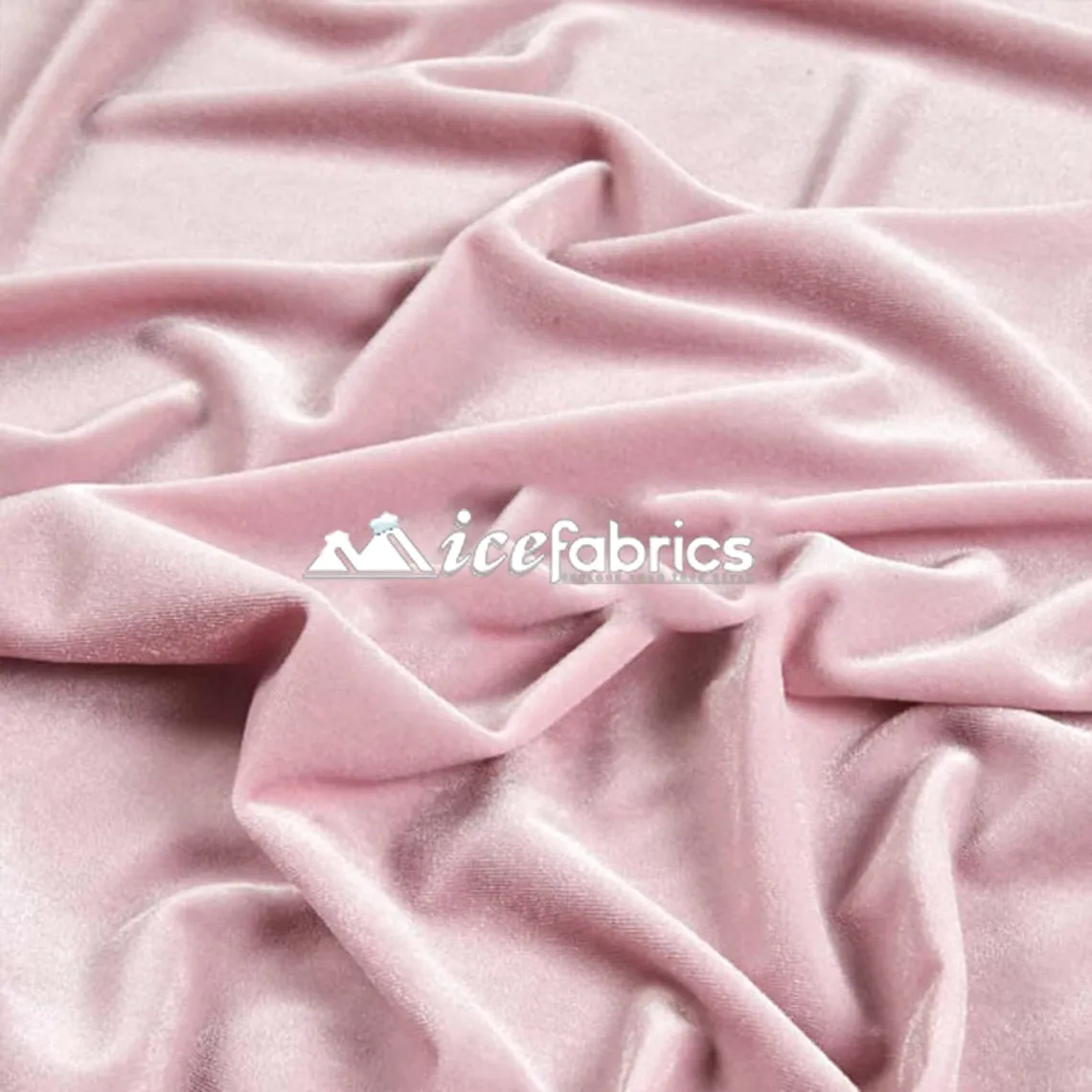 Blush Poly Spandex 4 Way Stretch Velvet Fabric/ super Soft