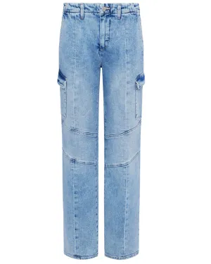 Brooklyn High Rise Utility Wide Leg Jean in Brewer