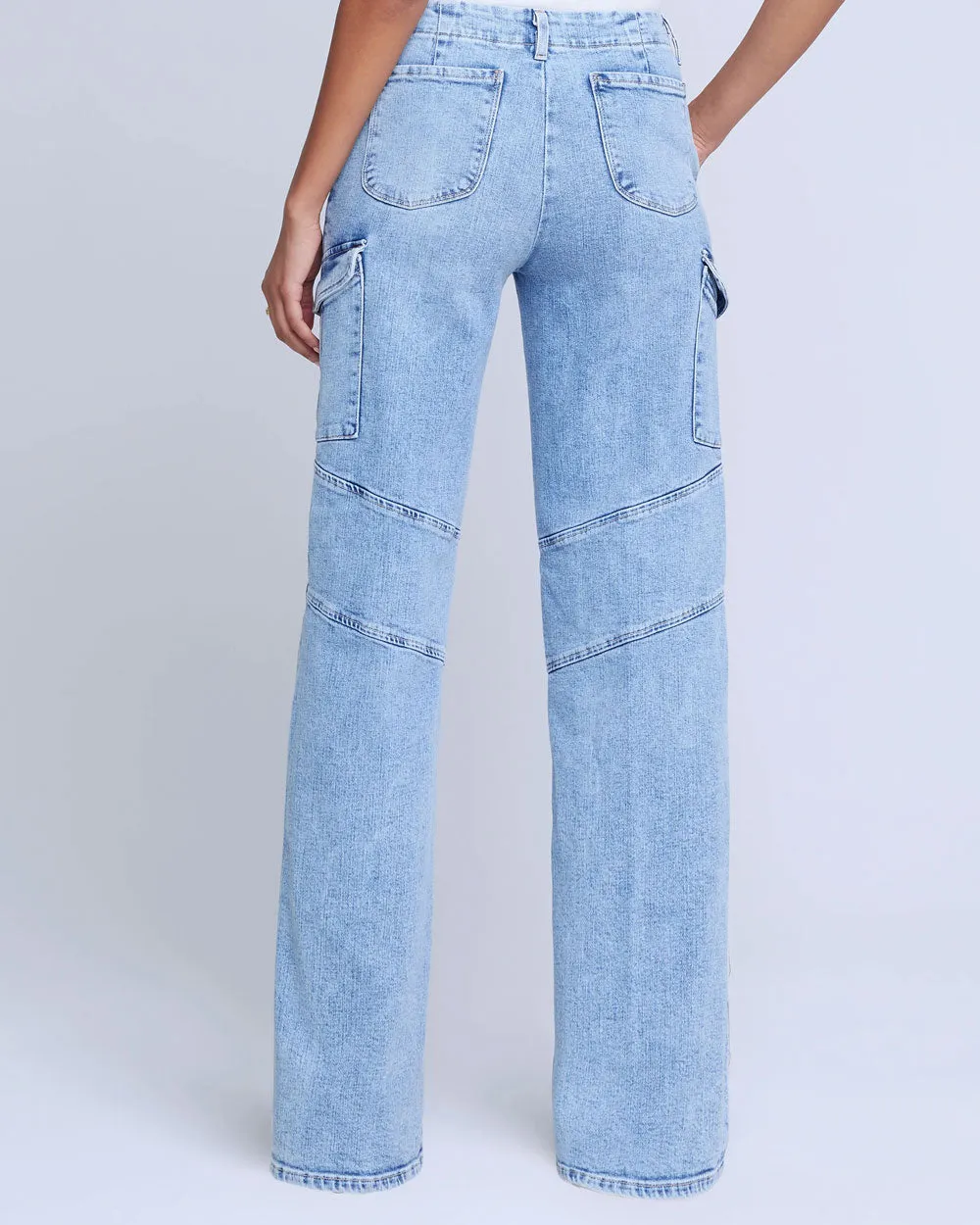 Brooklyn High Rise Utility Wide Leg Jean in Brewer