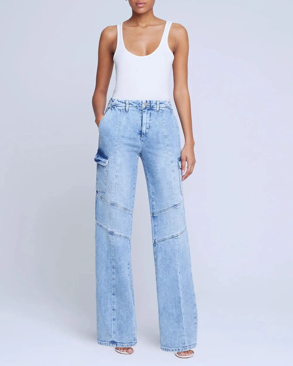 Brooklyn High Rise Utility Wide Leg Jean in Brewer
