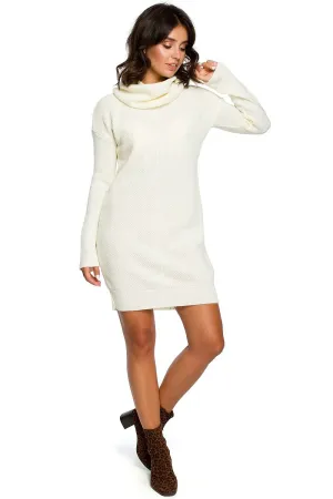Chic Comfort: Waffle-Knit Turtleneck Sweater Dress