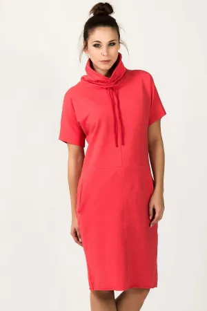 Chic Knit Turtleneck Dress with Functional Pockets