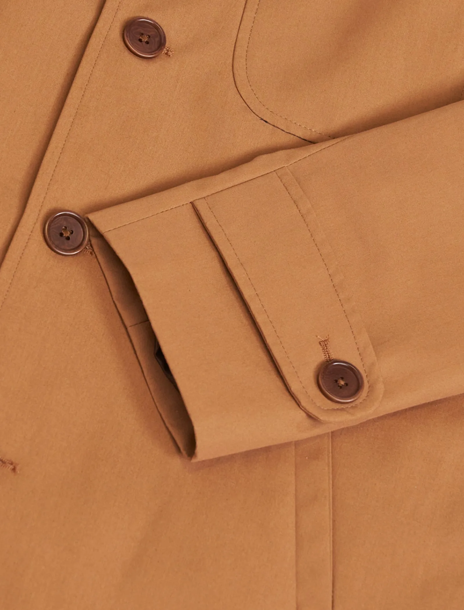 Cinnamon Ventile Cotton Long Overcoat
