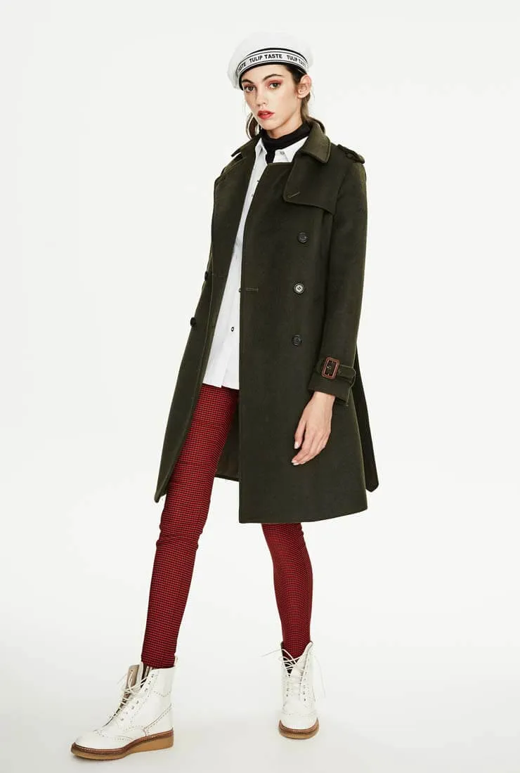 Classic Double-breasted Woolen Long Coat