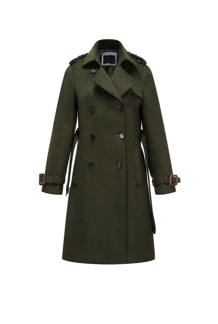 Classic Double-breasted Woolen Long Coat