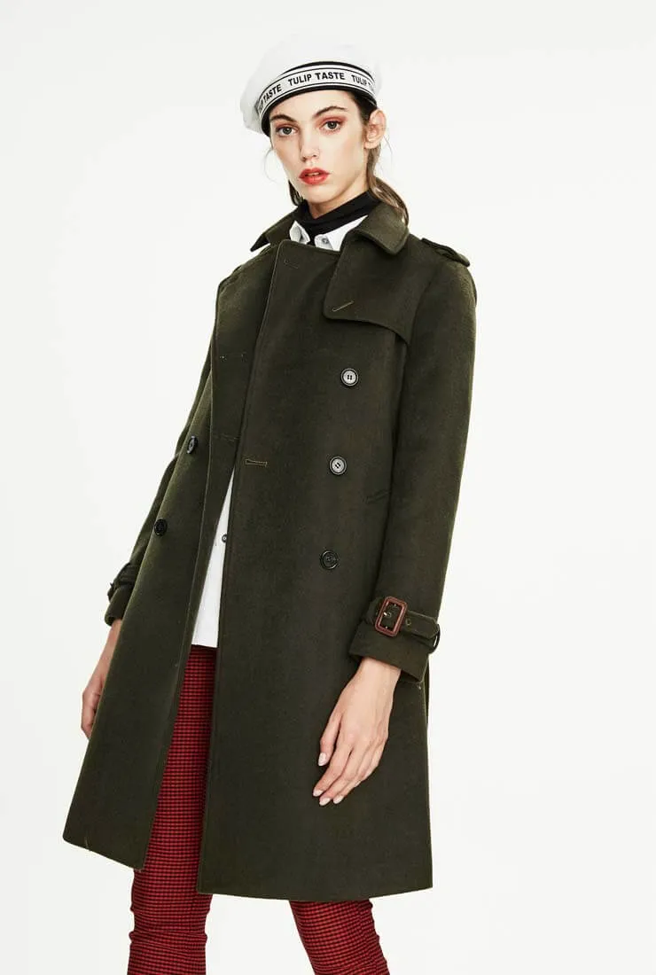 Classic Double-breasted Woolen Long Coat
