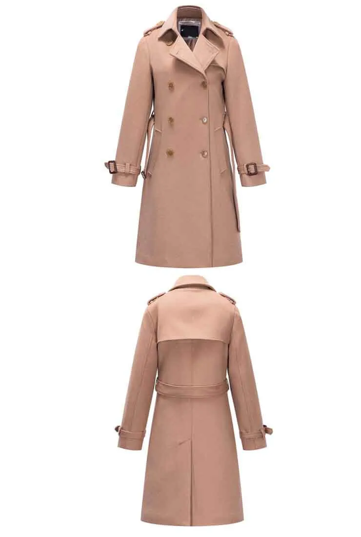 Classic Double-breasted Woolen Long Coat