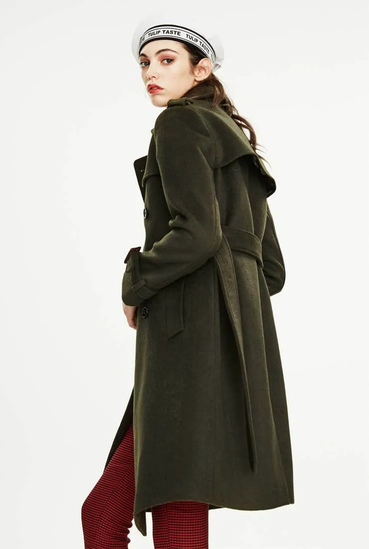 Classic Double-breasted Woolen Long Coat
