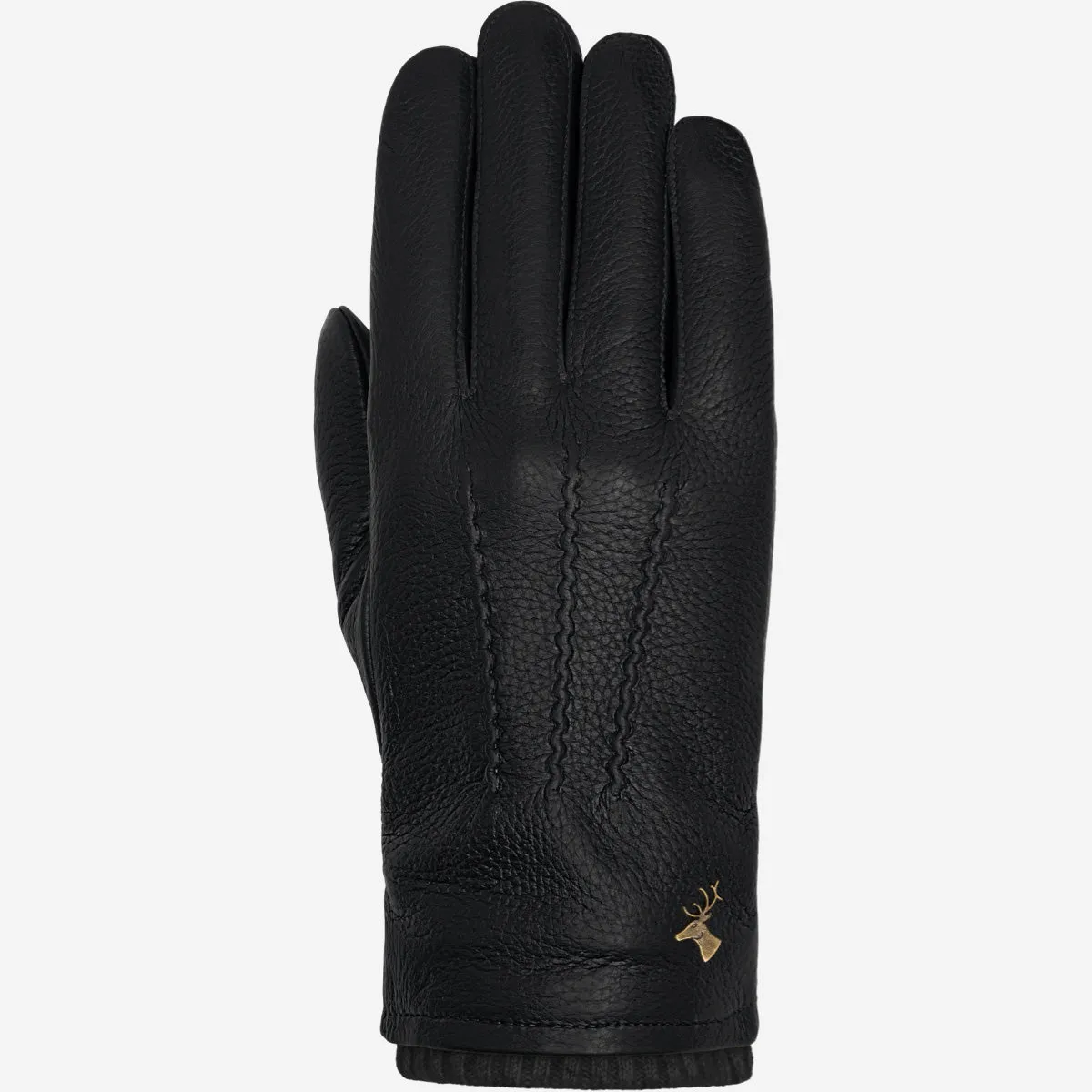 Columbus (black) – deerskin (American deerskin) leather gloves with warm wool lining