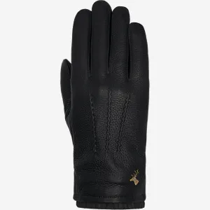 Columbus (black) – deerskin (American deerskin) leather gloves with warm wool lining