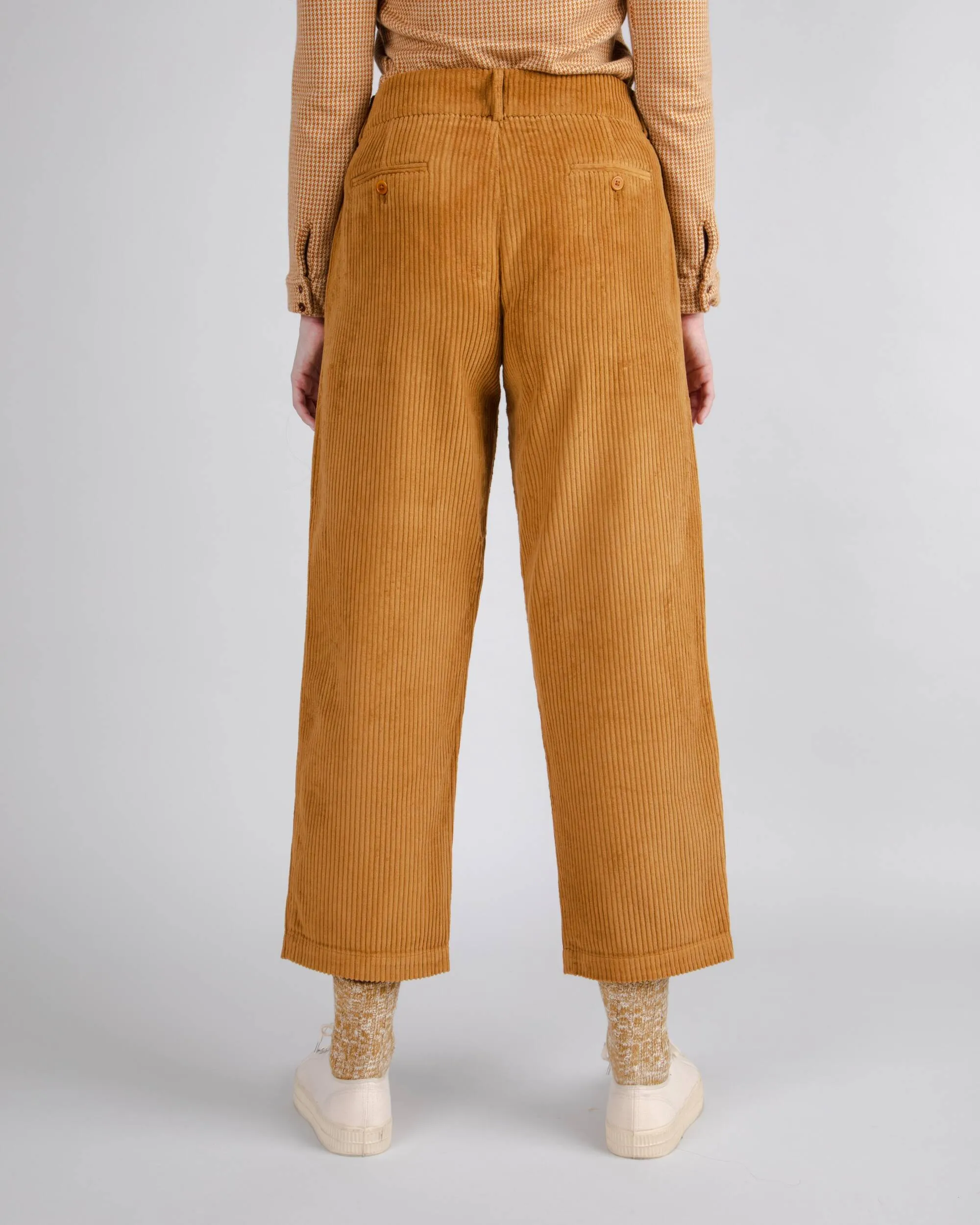 CORDUROY PLEATED PANT - CAMEL