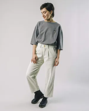 Corduroy Pleated Pant - Ice White