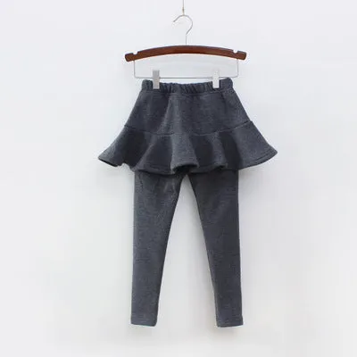 Cozy Chic: Girls' Velvet Padded Leggings