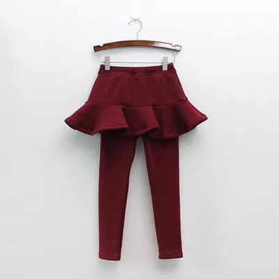 Cozy Chic: Girls' Velvet Padded Leggings