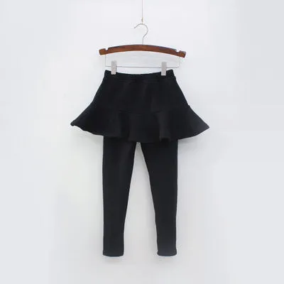Cozy Chic: Girls' Velvet Padded Leggings