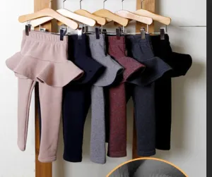 Cozy Chic: Girls' Velvet Padded Leggings