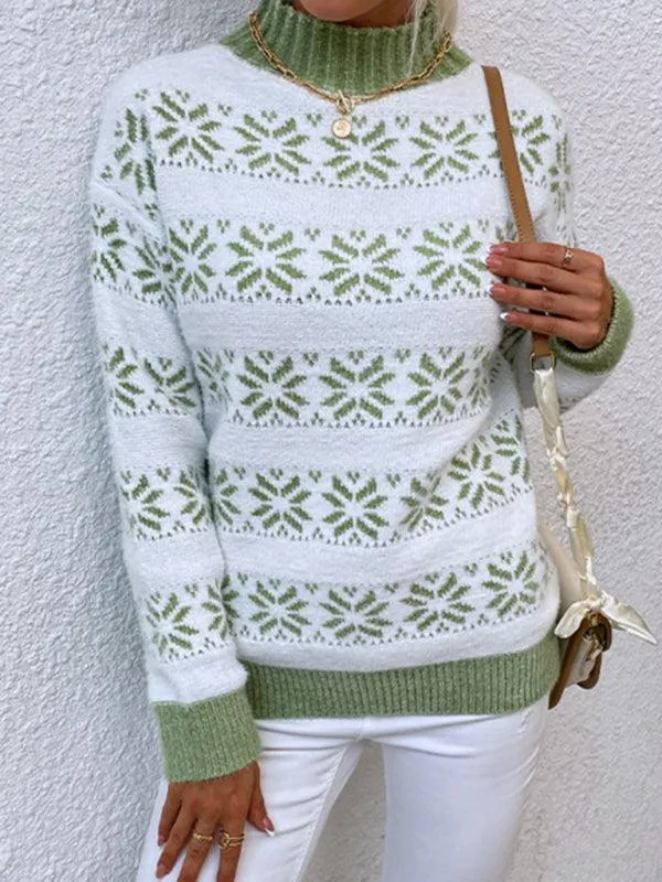 Cozy Holiday Spirit Women's Turtleneck Sweater