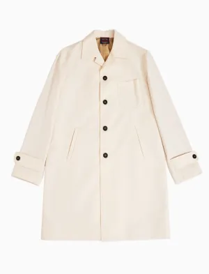 Cream Ventile Cotton Long Overcoat