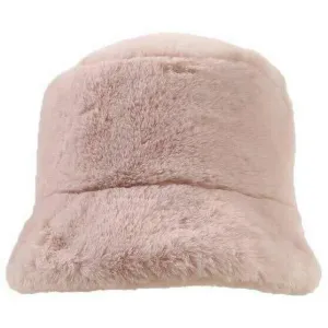 Dents Faux Fur Bucket Hat - Blush Pink