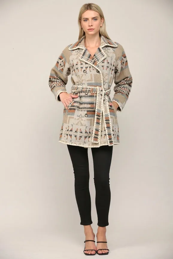 Double Breasted Tunic Trench Coat