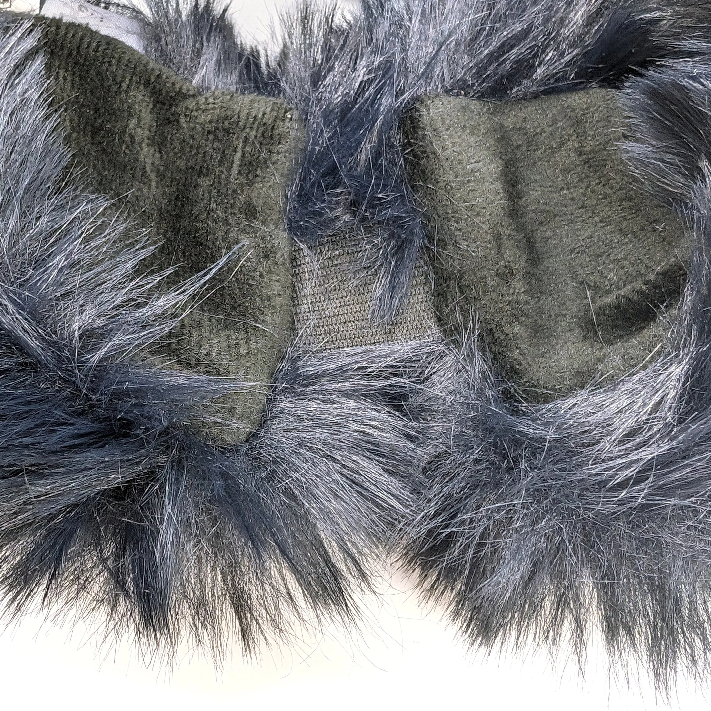 Faux Fur Head Band & Snood - Navy Blue