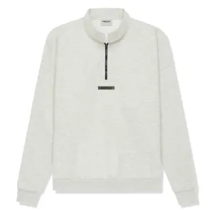 Fear Of God Essentials Light Heather Oatmeal Half-Zip Sweatshirt