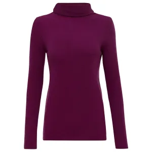 Flodden Cashmere Roll Neck - Beetroot