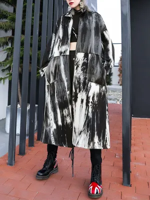 Flytonn-Winter Outfits Christmas Thanksgiving Gift New Year's Eve Outwear Long Sleeves Loose Drawstring Split-Joint Zipper Round-Neck Trench Coats