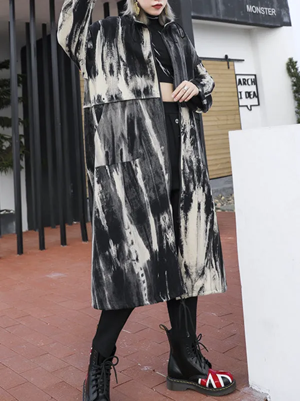 Flytonn-Winter Outfits Christmas Thanksgiving Gift New Year's Eve Outwear Long Sleeves Loose Drawstring Split-Joint Zipper Round-Neck Trench Coats