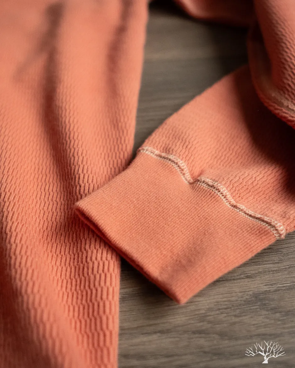 FN-THLH-004 - Waffle Knit Henley Thermal - Light Orange