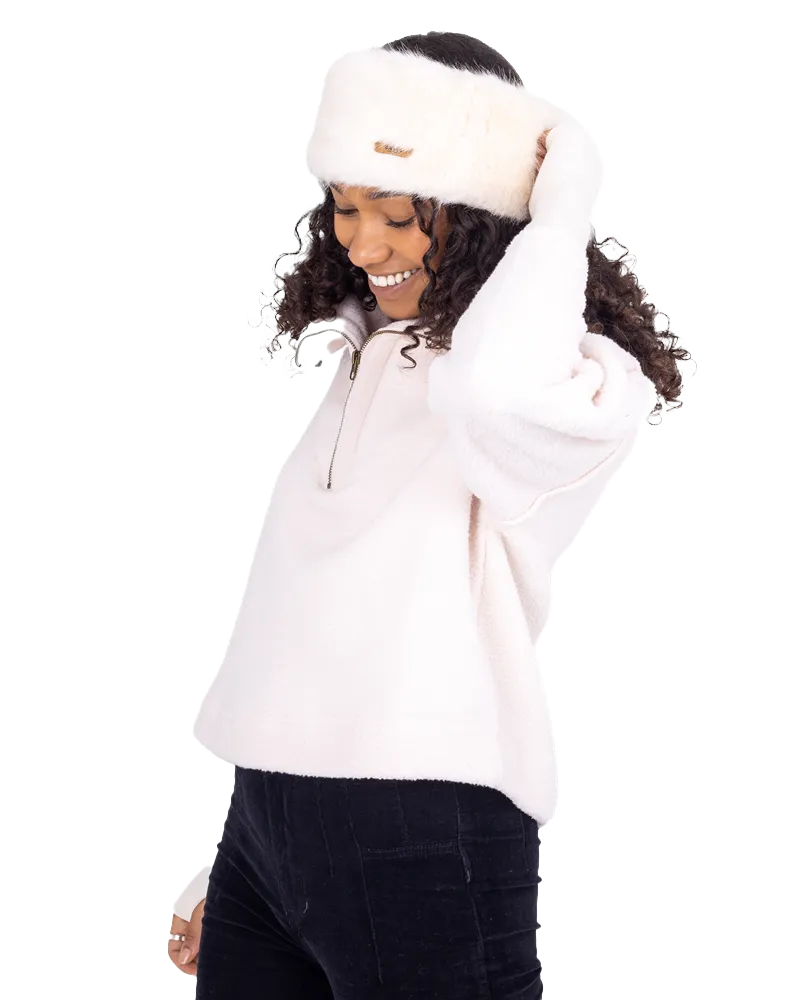 Fur Headband in White