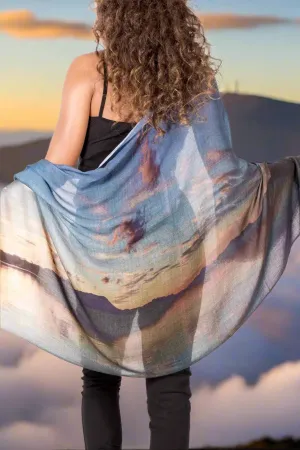 Harriet Jane "Mount Wellington Sunset" Silk and Wool Scarf