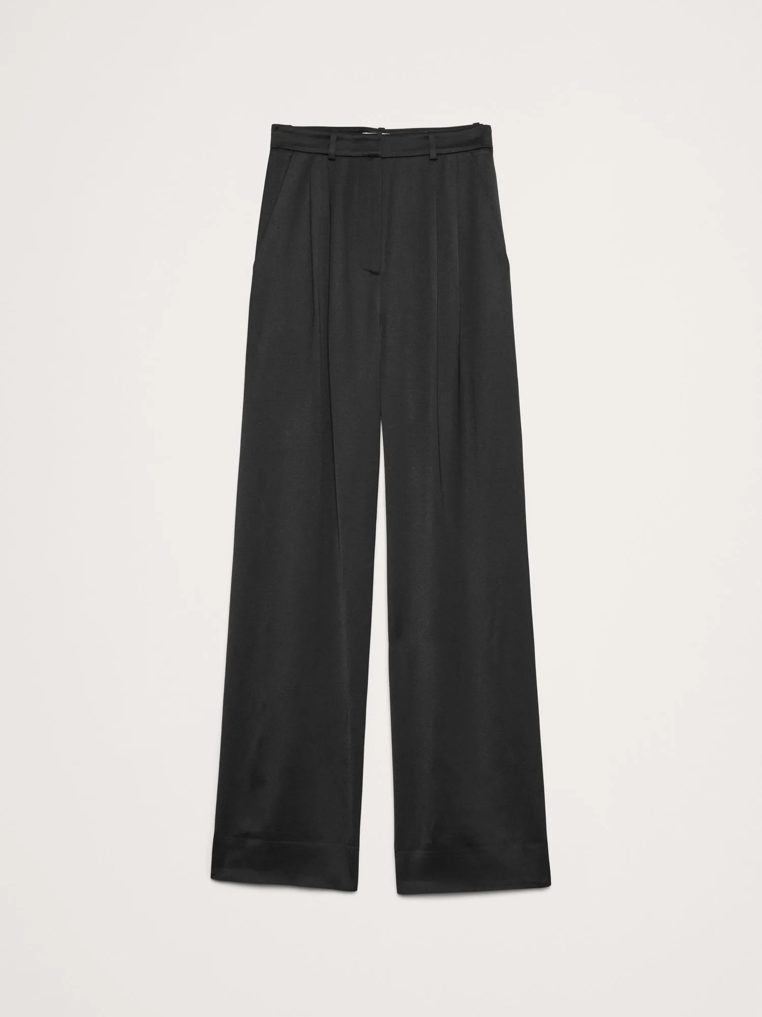 High-Rise Wide-Leg Italian Satin Pant
