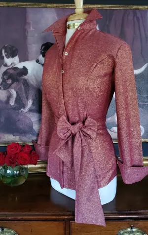 HOLIDAY SPARKLE SHIRT WITH SASH IN RUBY