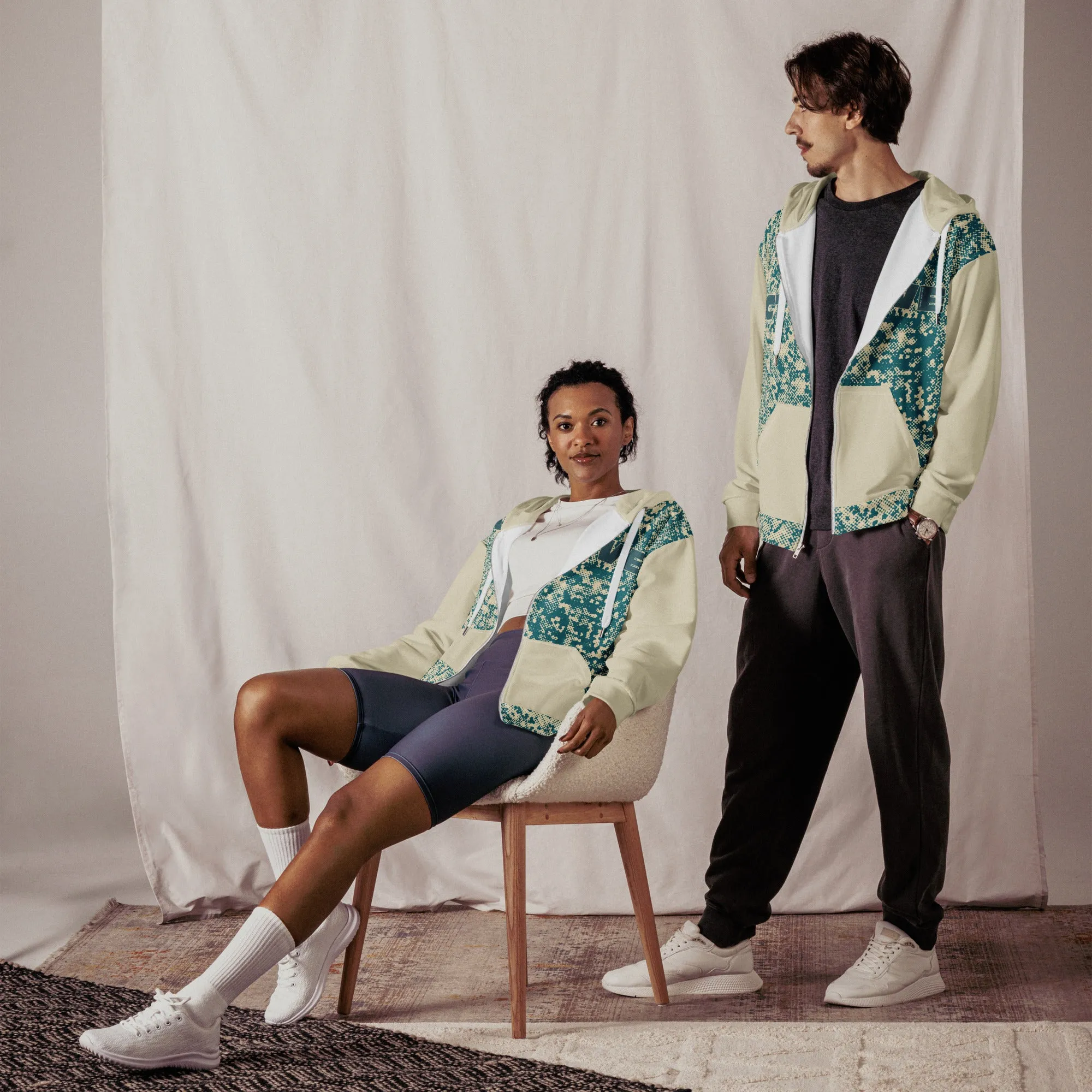 Humble Sportswear™ Men's Green Active Zip Hoodie