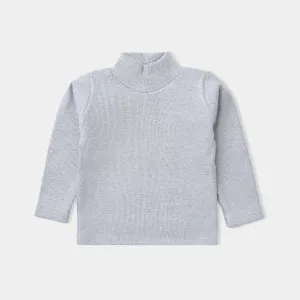 Infant Unisex Thermal Inner Turtle Neck-H.grey