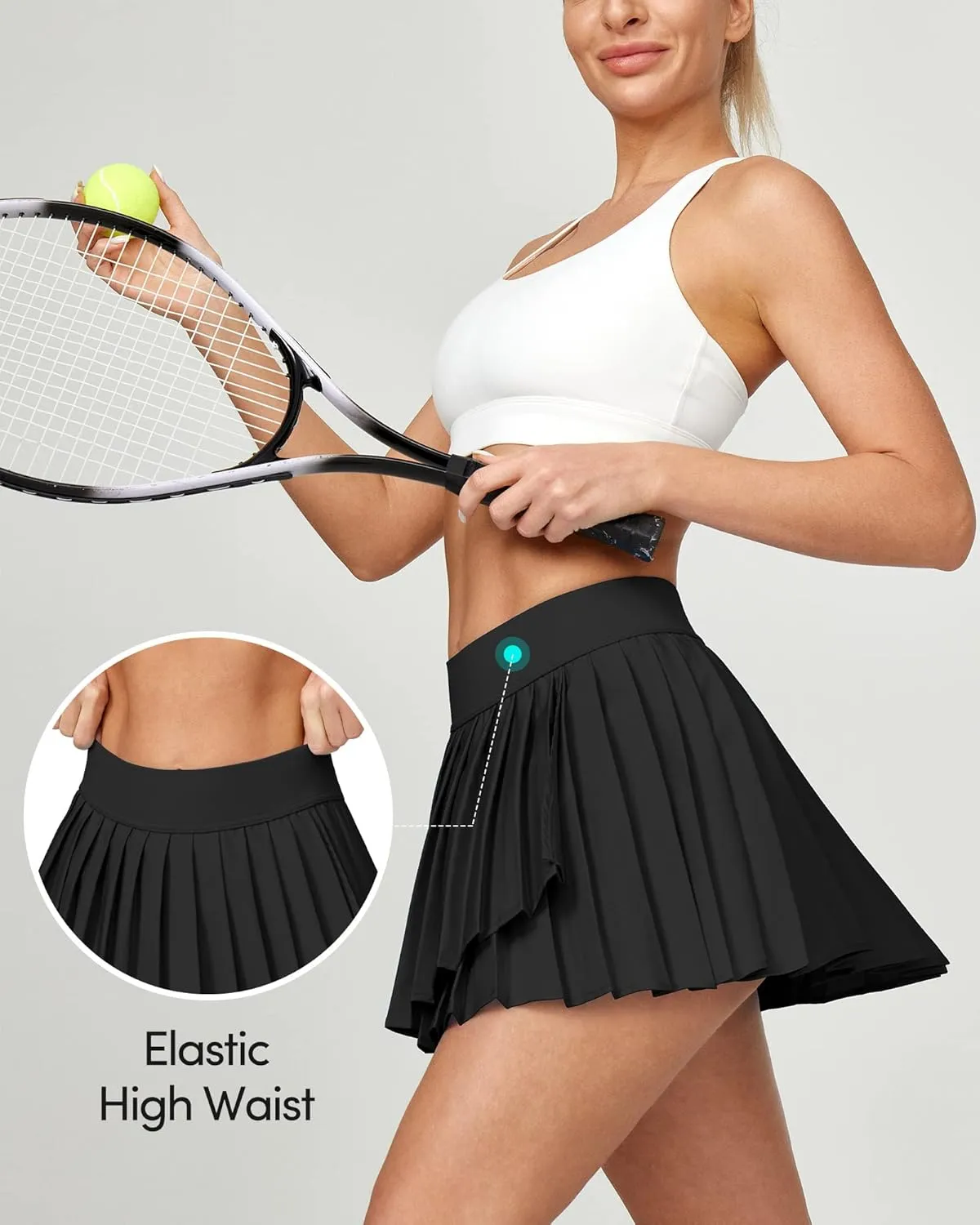 IUGA Tennis Skirt Pleated Skirts for Women with Pockets High Waisted Athletic Skirt Skorts for Woman Workout Golf Skort