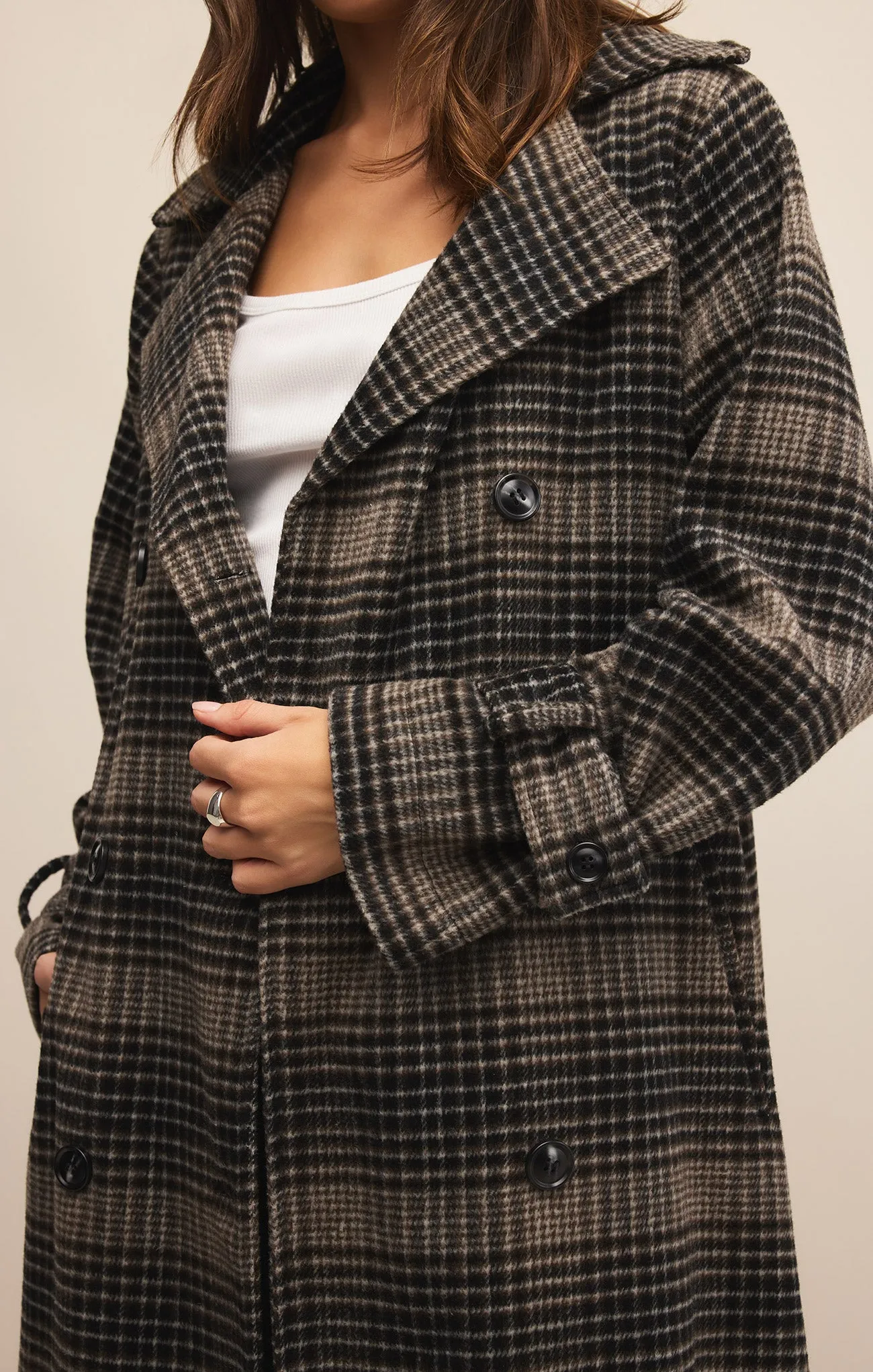 Jackie Plaid Trench