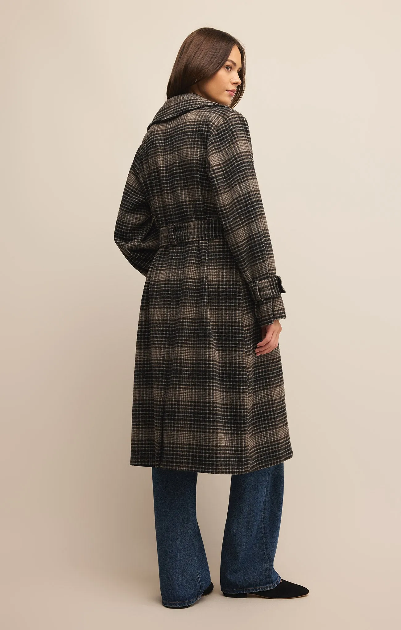 Jackie Plaid Trench