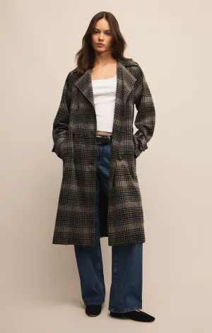Jackie Plaid Trench