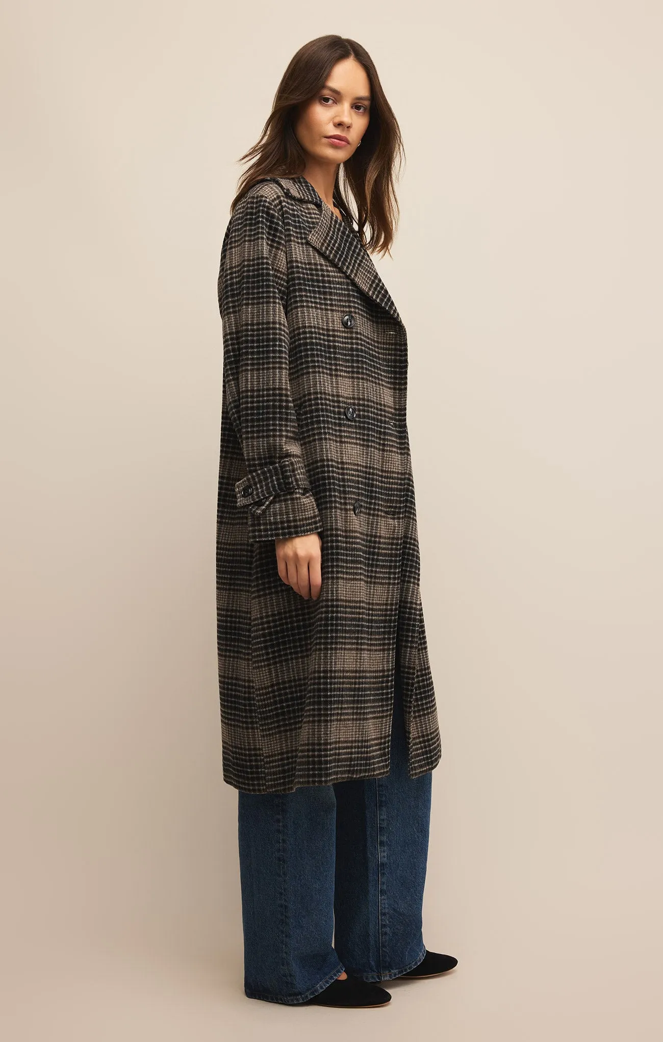 Jackie Plaid Trench