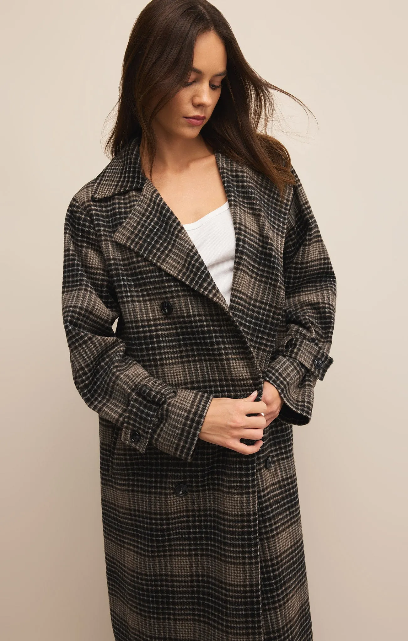 Jackie Plaid Trench