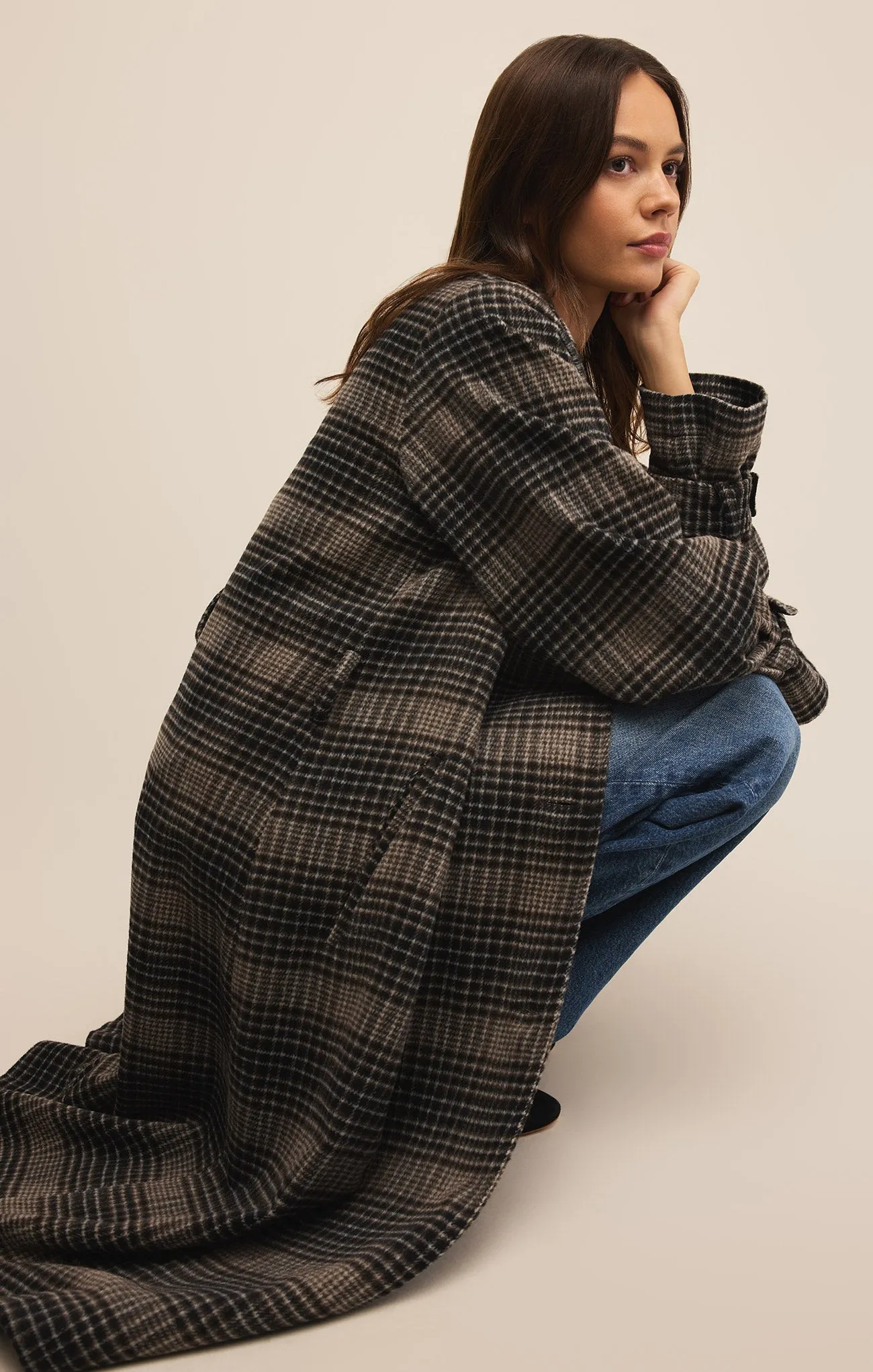 Jackie Plaid Trench