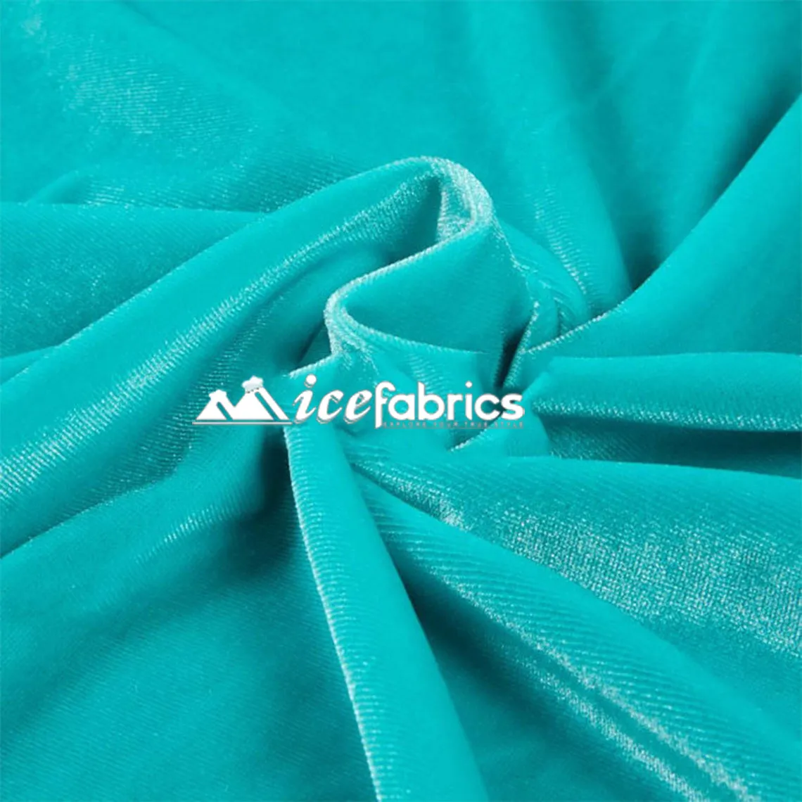Jade Poly Spandex 4 Way Stretch Velvet Fabric/ super Soft