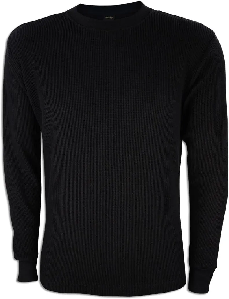 JLGUSA Men Heavy Weight Plain Thermal Long Sleeve Waffle Shirts Solid Colors