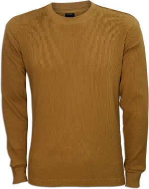 JLGUSA Men Heavy Weight Plain Thermal Long Sleeve Waffle Shirts Solid Colors