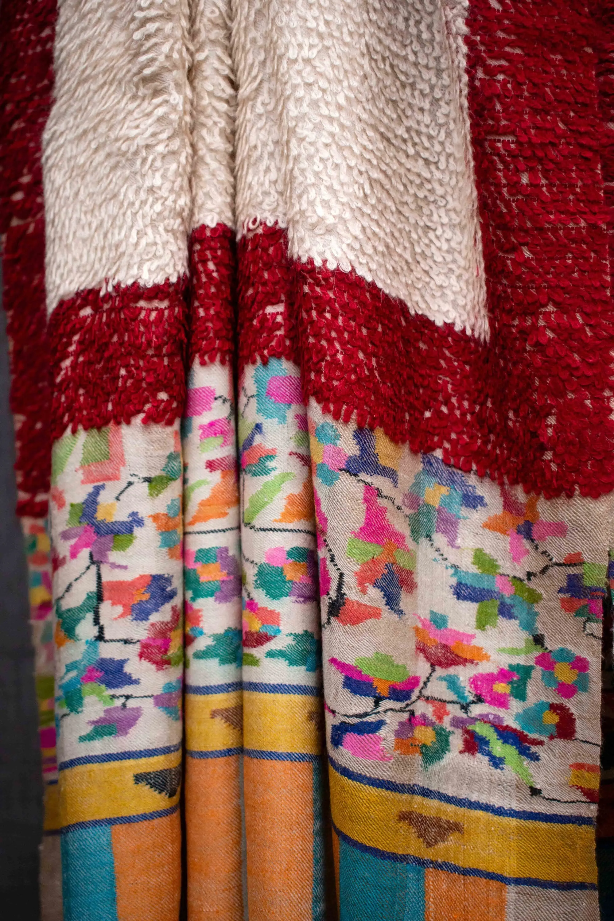 Kani Weave Pure Pashmina Shawl | Towel Weave Design | Made in Kashmir | Handwoven
