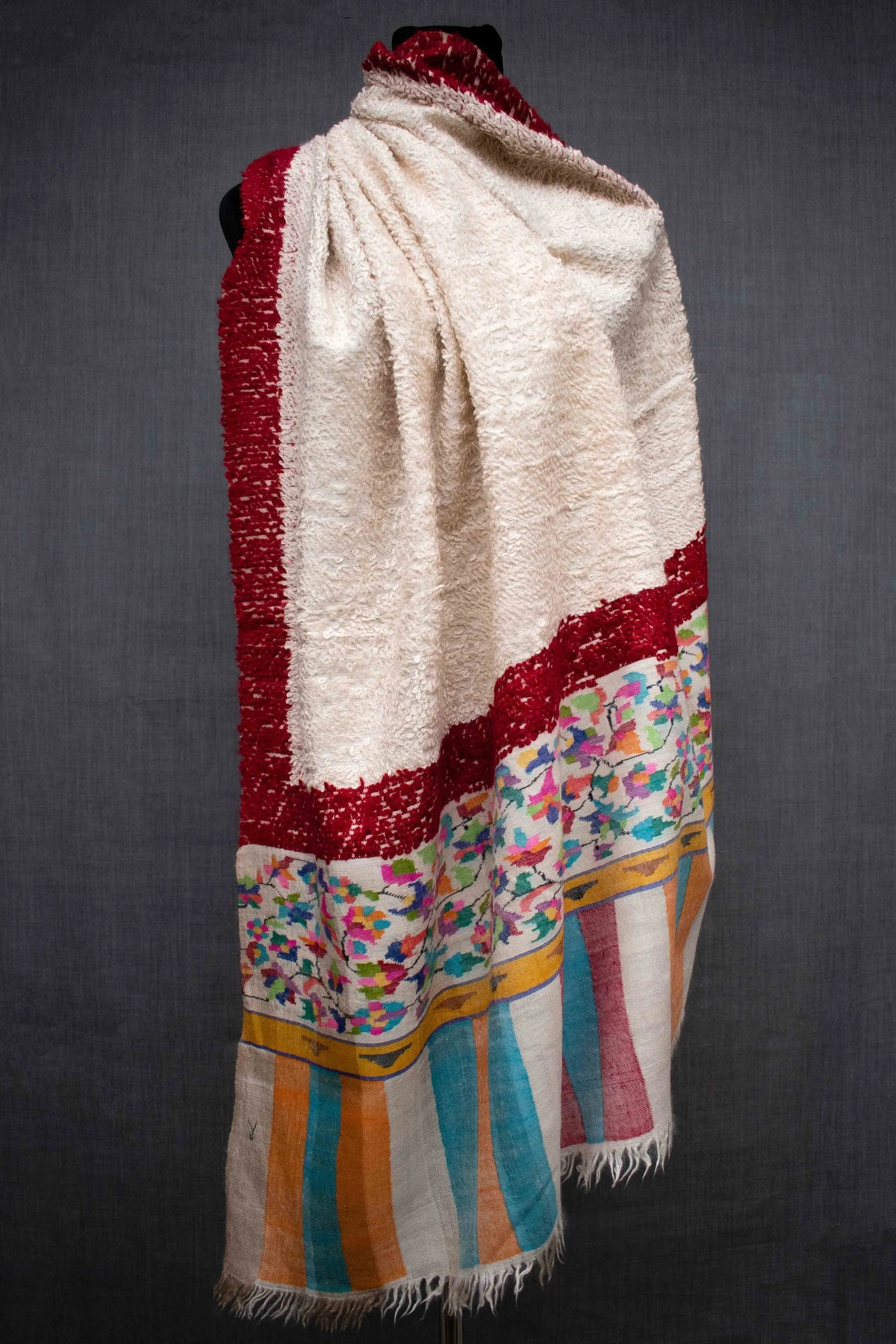 Kani Weave Pure Pashmina Shawl | Towel Weave Design | Made in Kashmir | Handwoven